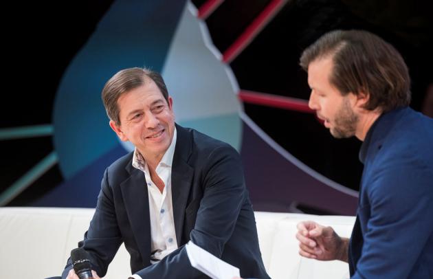 Mathias Burghardt during the opening of the Ardian Conference AI x AI